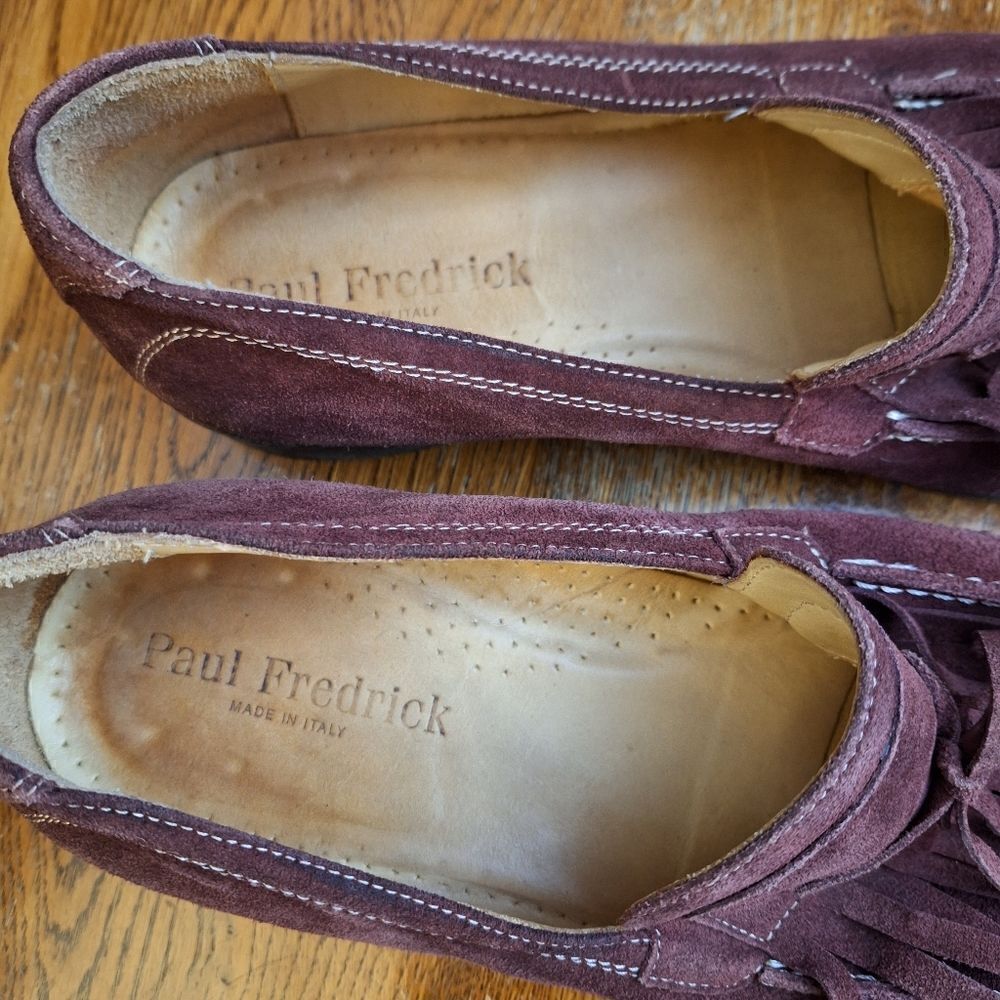 Paul‎ Frederick Made in Italy Burgundy suede slip-on shoes - Picture 9 of 11
